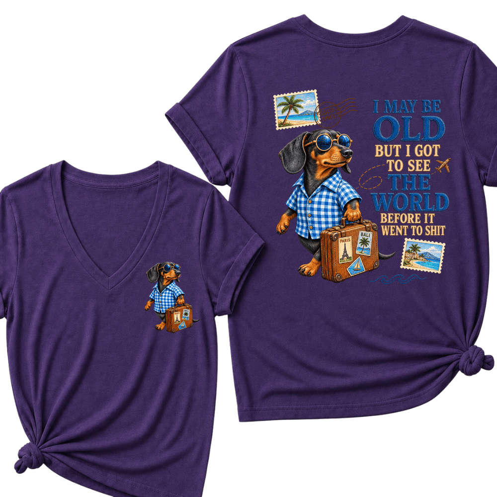 Women's I May Be Old But I Got To See The World Before It Went To Shit V-Neck T-Shirt