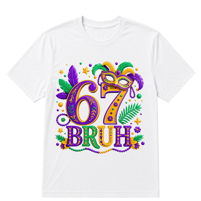 67 Mardi Gras Six Seven Meme Printed Oversized Unisex T-shirt