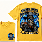 Cigars Solve Most Of My Problems Bourbon Solves The Rest Custom EST.Year T-Shirt