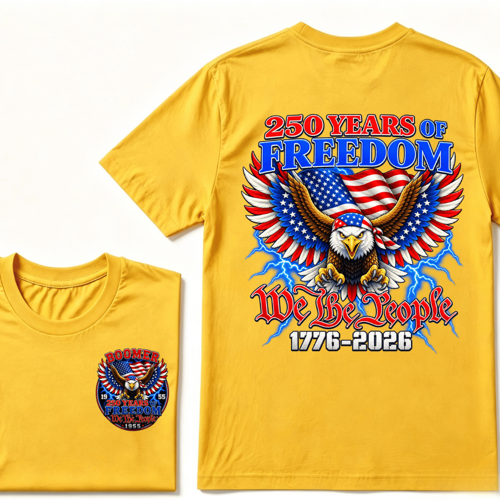 Custom Your Year Flag Vintage 250 Years American 1776 2026 250th USA Birthday EST.Year T-Shirt