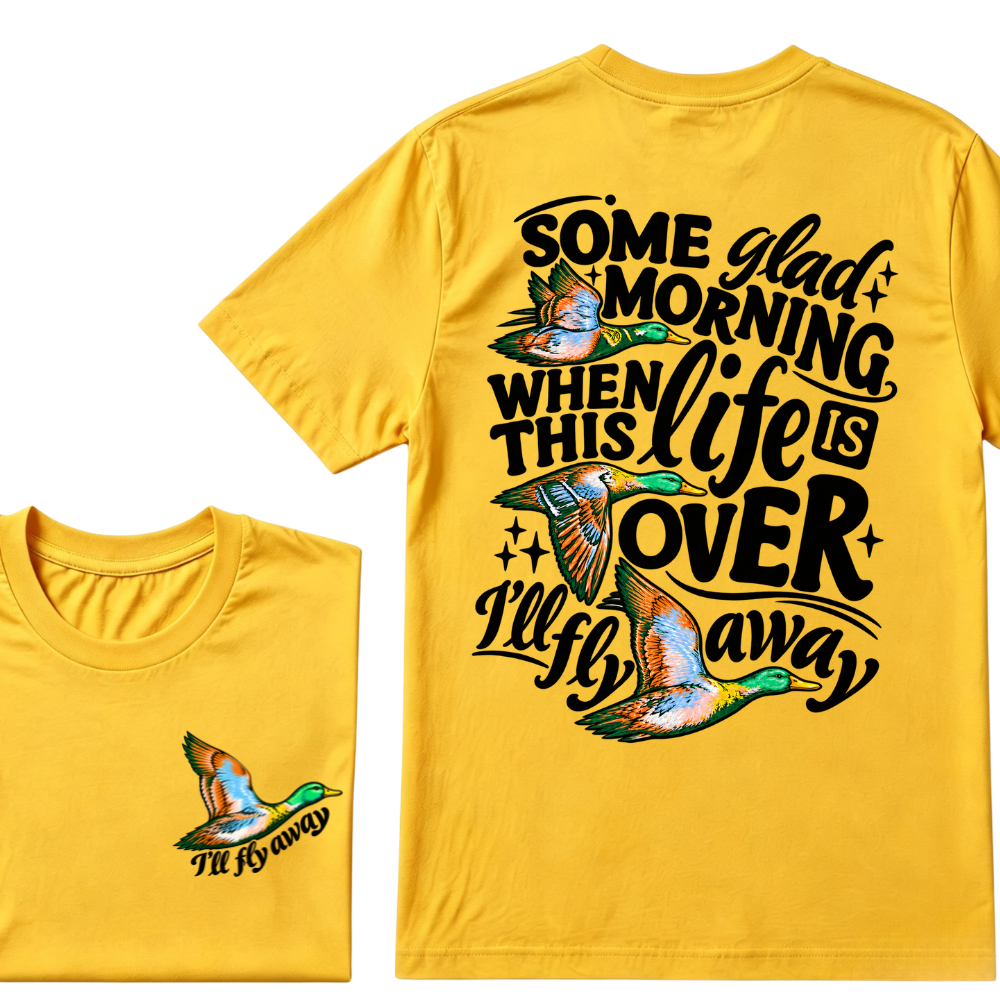 Christian Duck Shirt, I'll Fly Away Vintage Faith Tee, Some Glad Morning Gospel Hymn Shirt