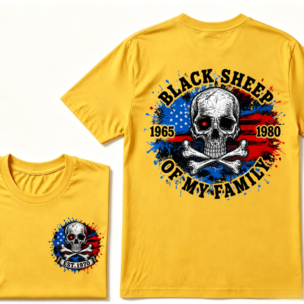 Black Sheep Of My Family T-Shirt,Custom EST.Year Customize GenX Rebel Spirit Shirt