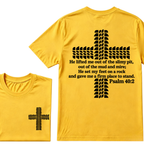 Religion Cross Jesus Bible Wheelmarks Psalm Unisex T-shirt