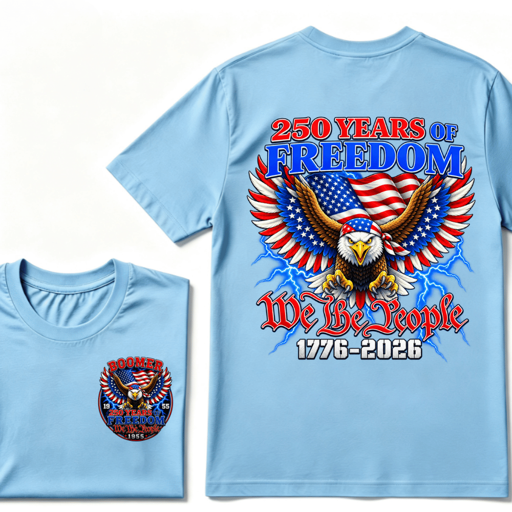 Custom Your Year Flag Vintage 250 Years American 1776 2026 250th USA Birthday EST.Year T-Shirt
