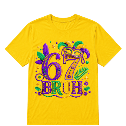 67 Mardi Gras Six Seven Meme Printed Oversized Unisex T-shirt