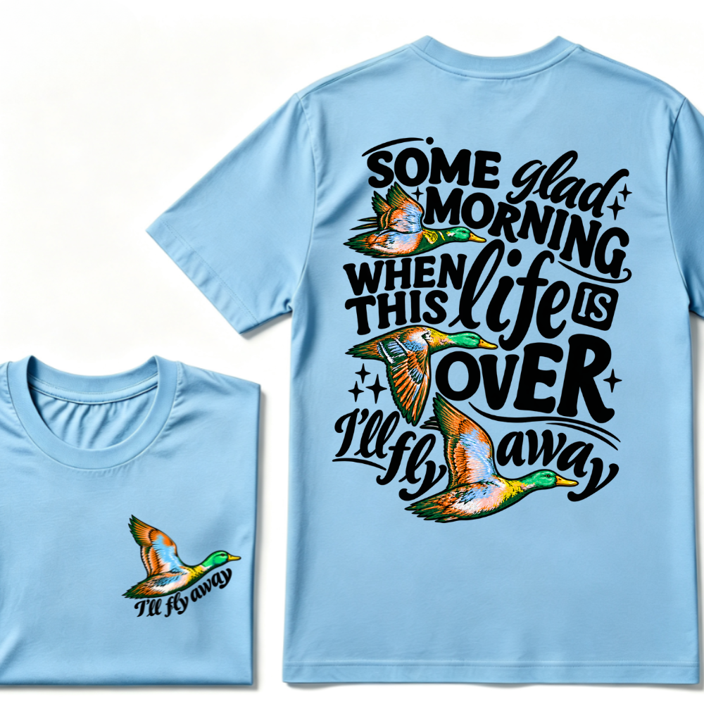 Christian Duck Shirt, I'll Fly Away Vintage Faith Tee, Some Glad Morning Gospel Hymn Shirt