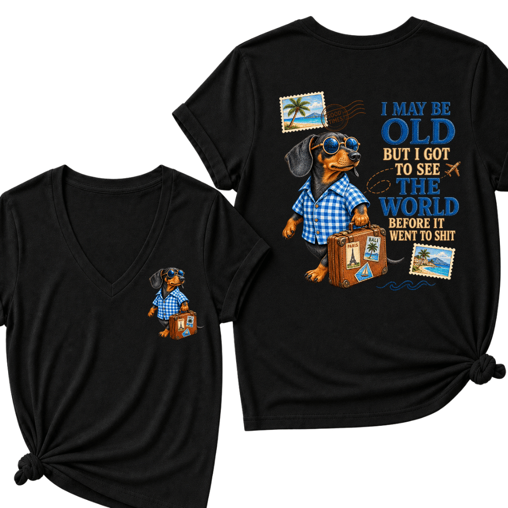 Women's I May Be Old But I Got To See The World Before It Went To Shit V-Neck T-Shirt