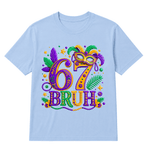 67 Mardi Gras Six Seven Meme Printed Oversized Unisex T-shirt