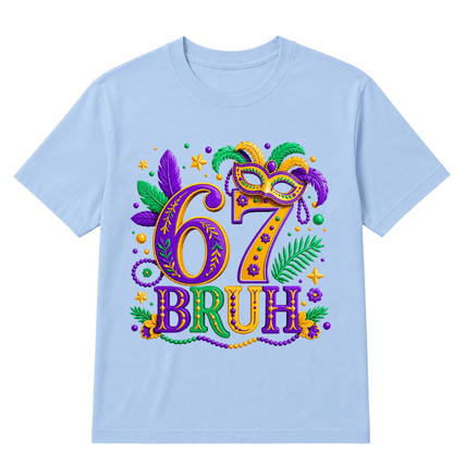 67 Mardi Gras Six Seven Meme Printed Oversized Unisex T-shirt