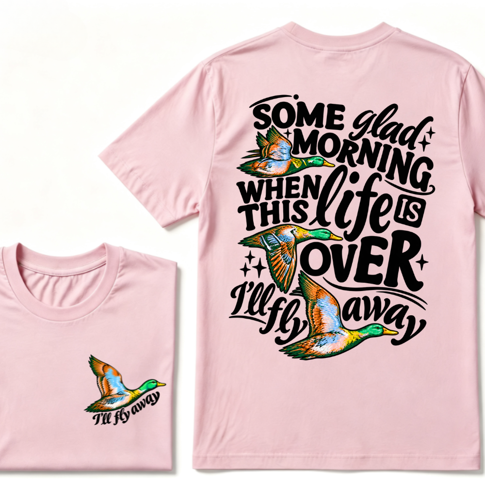 Christian Duck Shirt, I'll Fly Away Vintage Faith Tee, Some Glad Morning Gospel Hymn Shirt