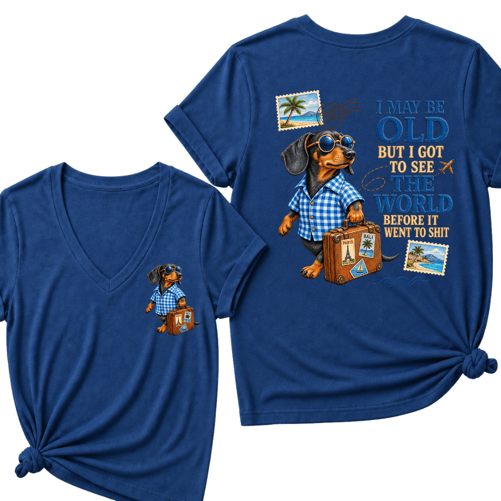 Women's I May Be Old But I Got To See The World Before It Went To Shit V-Neck T-Shirt
