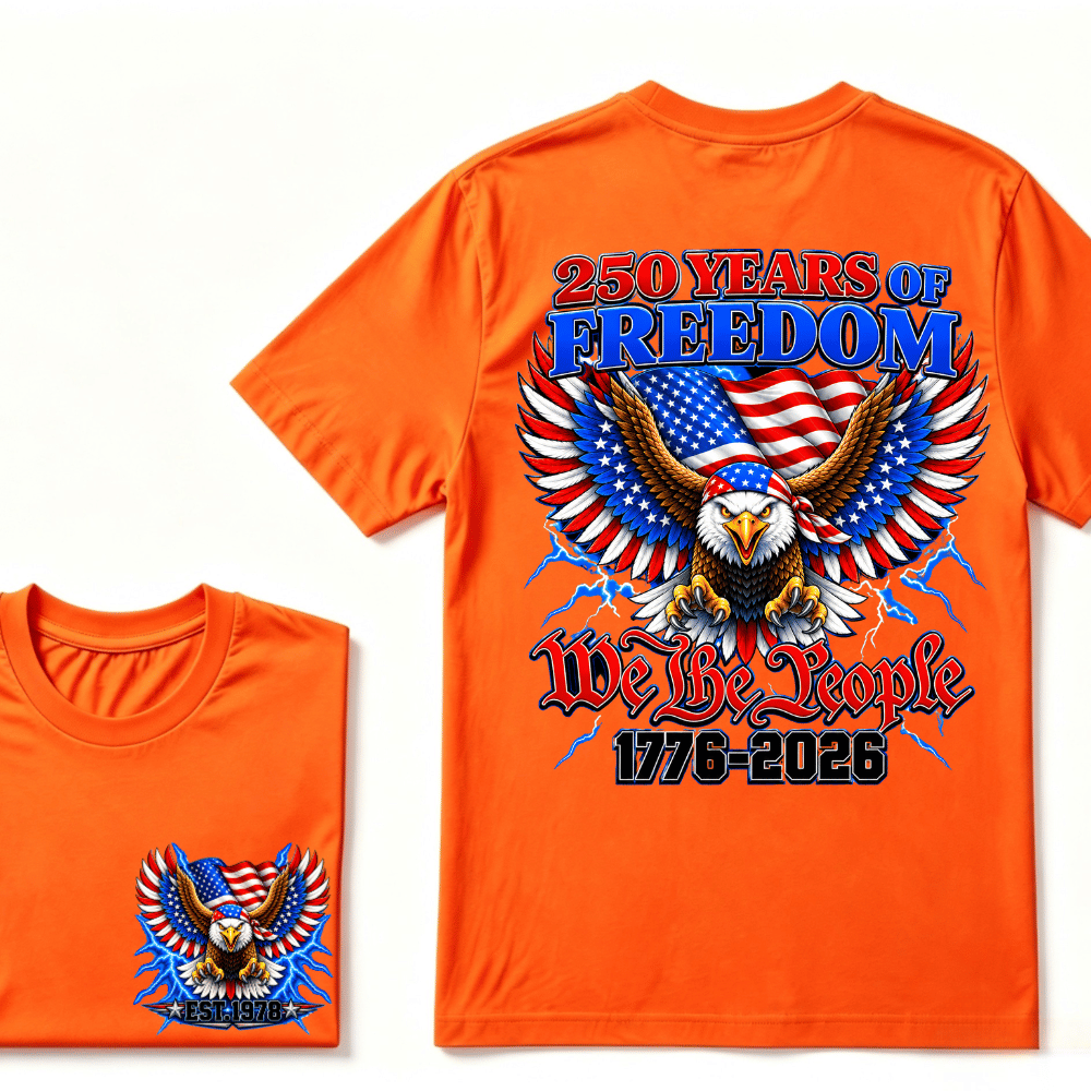 Custom Your Year Flag Vintage 250 Years American 1776 2026 250th USA Birthday EST.Year T-Shirt