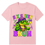 Mardi Gras Six Seven Bruh Mardigator Alligator 6 7 Meme Boys T-Shirt