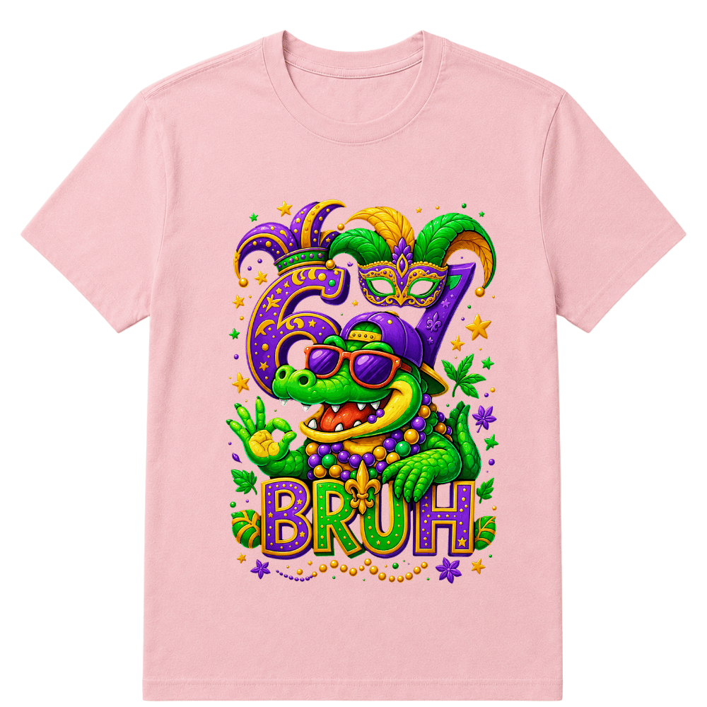 Alligator 6 7 Mardi Gras Bruh Six Seven Meme New Orleans Kid T-Shirt