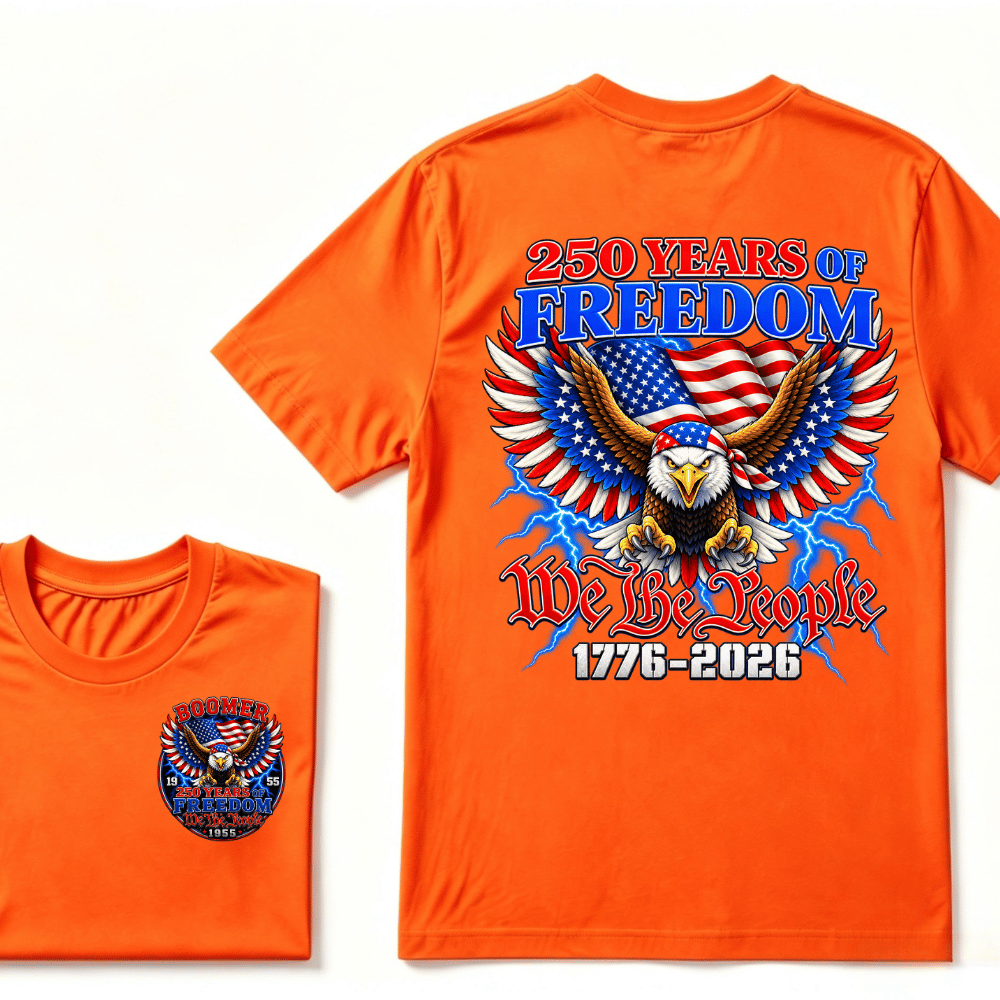 Custom Your Year Flag Vintage 250 Years American 1776 2026 250th USA Birthday EST.Year T-Shirt